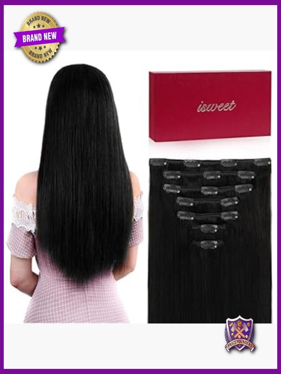 7 Piece Clip in Hair Extensions Remy Human Hair Straight Double Weft 14 inch 95g main image 5